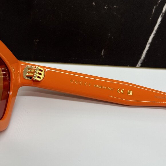 NEW GUCCI SUNGLASSES GG1773S 004 ORANGE WOMEN EYEWEAR - Picture 9 of 10